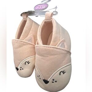 Gerber Baby Fox Moccasin Crib Shoes 0-3 Months - Peach/Neutral Unisex